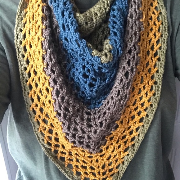 Handmade Crochet Triangle Scarf - Picture 4 of 4